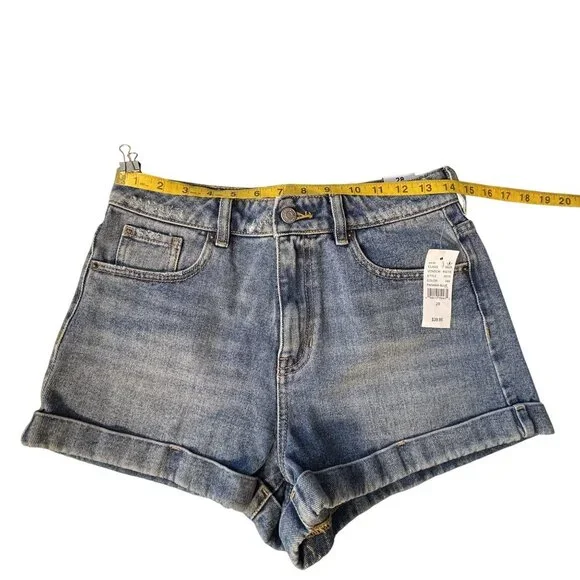 PacSun Womens Mom High-Waisted Denim Shorts Size 28 Light Wash - Picture 4 of 10